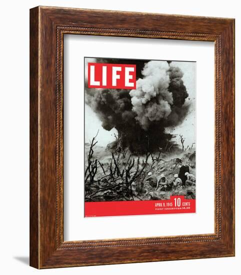 LIFE Marines Iwo Shima action-null-Framed Premium Giclee Print