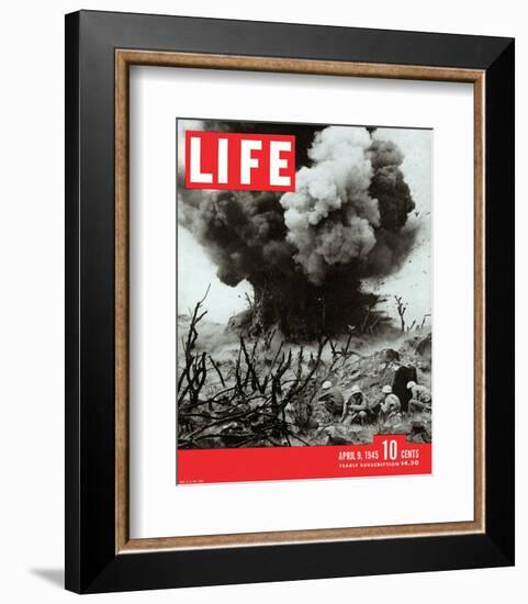 LIFE Marines Iwo Shima action-null-Framed Premium Giclee Print