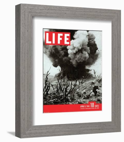 LIFE Marines Iwo Shima action-null-Framed Premium Giclee Print