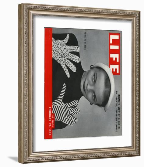 LIFE News in Gloves 1952-null-Framed Art Print