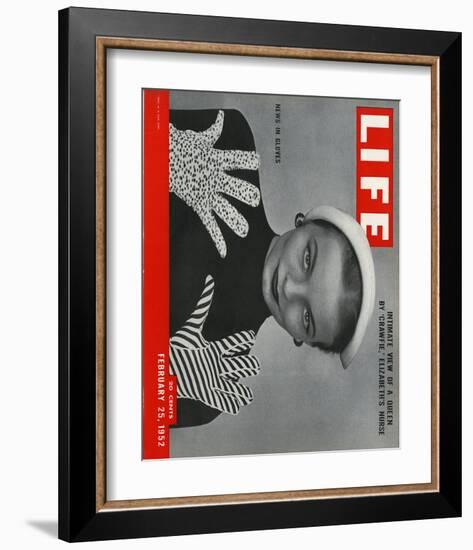 LIFE News in Gloves 1952-null-Framed Art Print