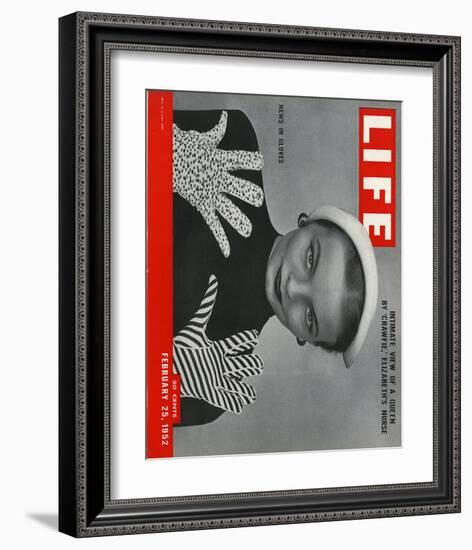 LIFE News in Gloves 1952-null-Framed Art Print