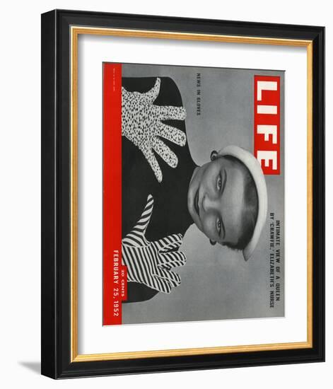 LIFE News in Gloves 1952-null-Framed Art Print