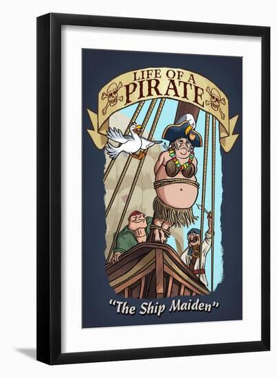 Life of a Pirate - the Ship Maiden-Lantern Press-Framed Art Print