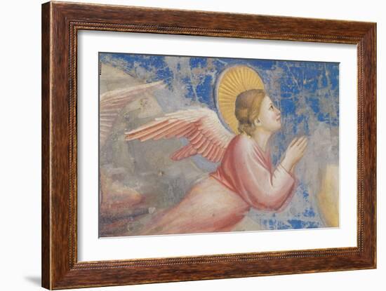 Life of Christ, Angel at the Nativity-Giotto di Bondone-Framed Art Print