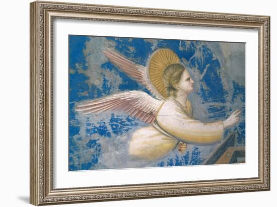 Life of Christ, Angel at the Nativity-Giotto di Bondone-Framed Art Print