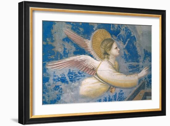 Life of Christ, Angel at the Nativity-Giotto di Bondone-Framed Art Print