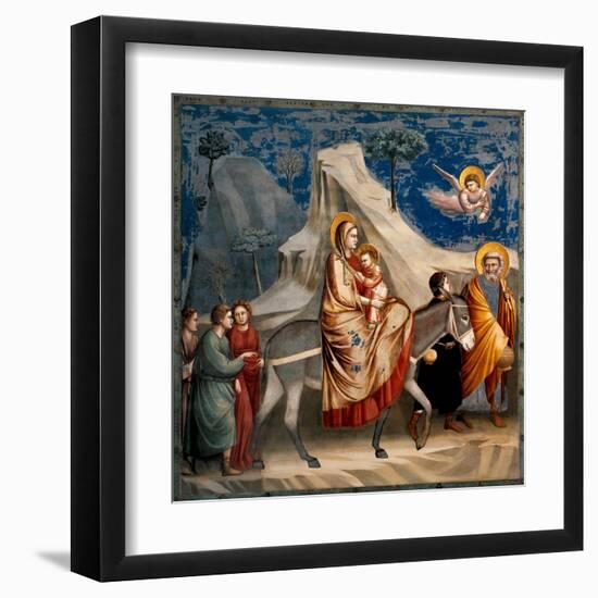 Life of Christ, The Flight into Egypt-Giotto di Bondone-Framed Art Print