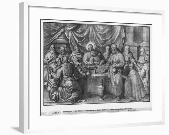 Life of Christ, the Last Supper, Preparatory Study of Tapestry Cartoon-Henri Lerambert-Framed Giclee Print