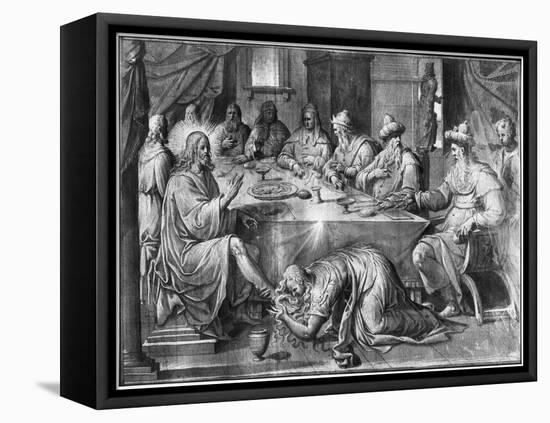 Life of Christ, the Meal at the House of Simon the Pharisee-Henri Lerambert-Framed Premier Image Canvas