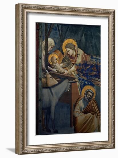 Life of Christ, the Nativity in the Stable-Giotto di Bondone-Framed Art Print