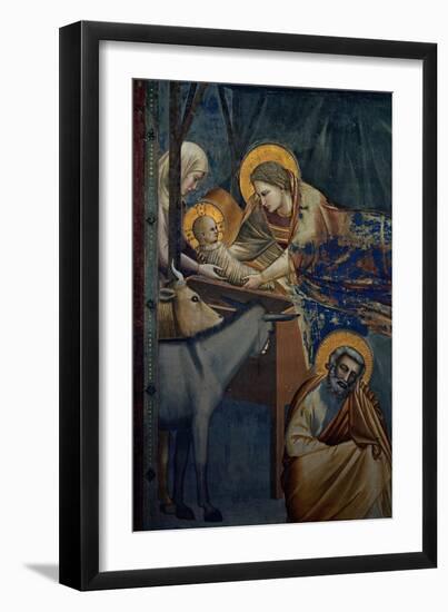 Life of Christ, the Nativity in the Stable-Giotto di Bondone-Framed Art Print