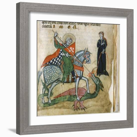 Life of St. George and St. Margaret, Dragon-Miniatore veronese-Framed Art Print