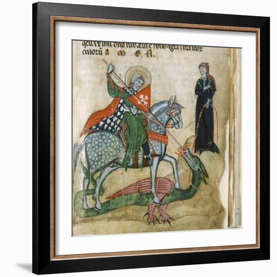 Life of St. George and St. Margaret, Dragon-Miniatore veronese-Framed Art Print