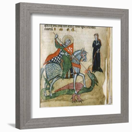 Life of St. George and St. Margaret, Dragon-Miniatore veronese-Framed Art Print