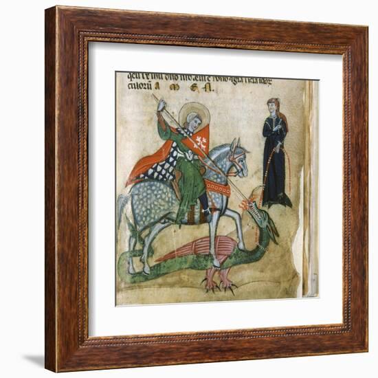 Life of St. George and St. Margaret, Dragon-Miniatore veronese-Framed Art Print