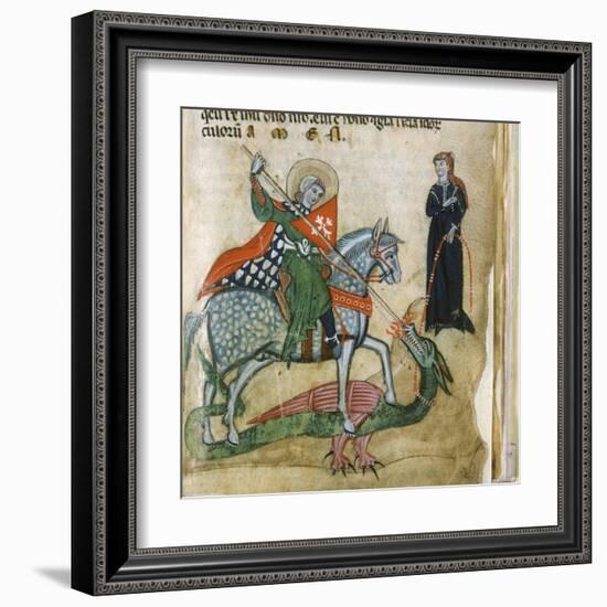 Life of St. George and St. Margaret, Dragon-Miniatore veronese-Framed Art Print