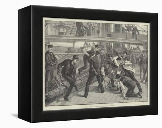 Life on Board a Man-Of-War, Junior Officers at Hockey-William Heysham Overend-Framed Premier Image Canvas