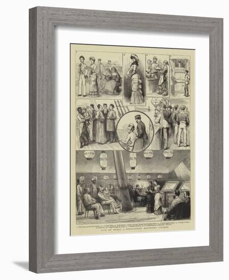 Life on Board a Messageries Maritimes Steamer-Godefroy Durand-Framed Giclee Print
