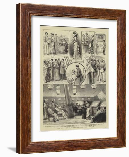 Life on Board a Messageries Maritimes Steamer-Godefroy Durand-Framed Giclee Print