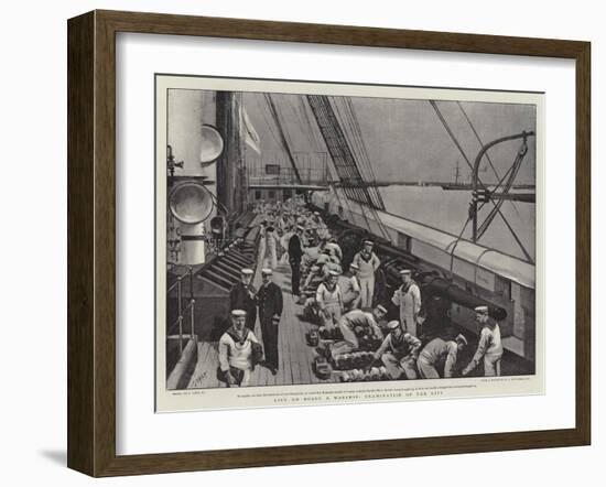 Life on Board a Warship, Examination of the Kits-Joseph Nash-Framed Giclee Print