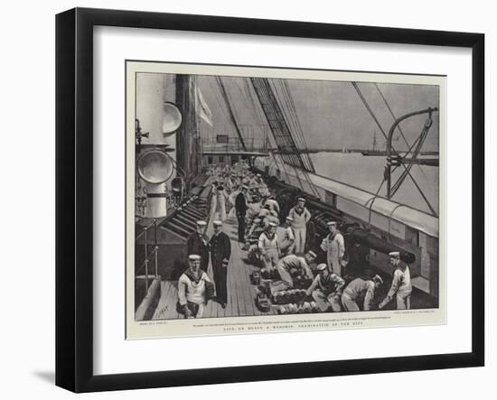 Life on Board a Warship, Examination of the Kits-Joseph Nash-Framed Giclee Print