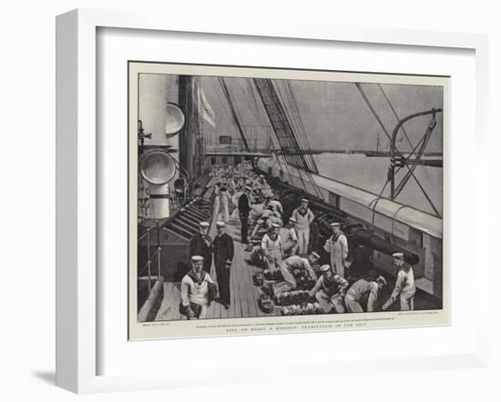 Life on Board a Warship, Examination of the Kits-Joseph Nash-Framed Giclee Print