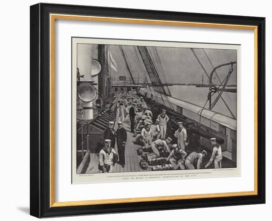 Life on Board a Warship, Examination of the Kits-Joseph Nash-Framed Giclee Print