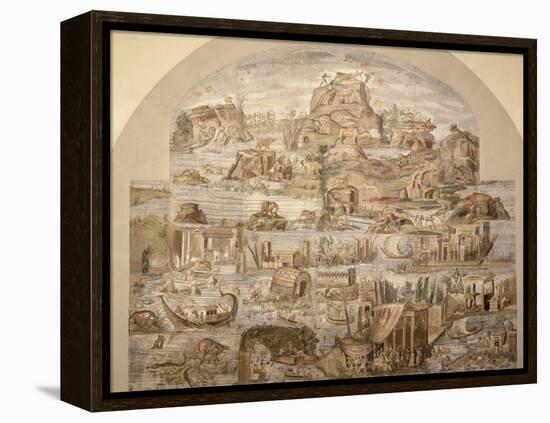 Life on River Nile, Mosaic Pavement, c. 80 BC, Roman, from Sanctuary of Fortuna, Praenesta, Italy-null-Framed Premier Image Canvas