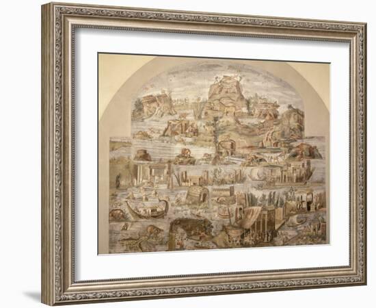 Life on River Nile, Mosaic Pavement, c. 80 BC, Roman, from Sanctuary of Fortuna, Praenesta, Italy-null-Framed Photographic Print