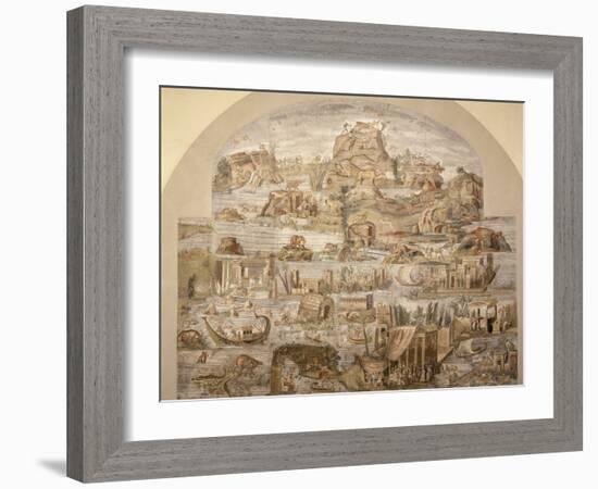 Life on River Nile, Mosaic Pavement, c. 80 BC, Roman, from Sanctuary of Fortuna, Praenesta, Italy-null-Framed Photographic Print