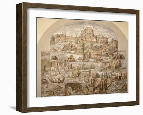 Life on River Nile, Mosaic Pavement, c. 80 BC, Roman, from Sanctuary of Fortuna, Praenesta, Italy-null-Framed Photographic Print