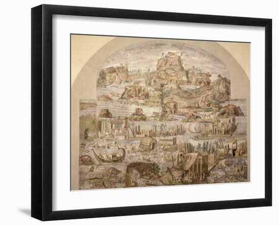 Life on River Nile, Mosaic Pavement, c. 80 BC, Roman, from Sanctuary of Fortuna, Praenesta, Italy-null-Framed Photographic Print