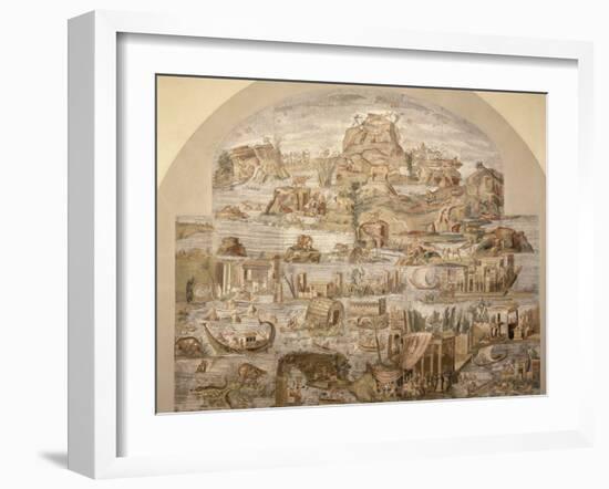 Life on River Nile, Mosaic Pavement, c. 80 BC, Roman, from Sanctuary of Fortuna, Praenesta, Italy-null-Framed Photographic Print