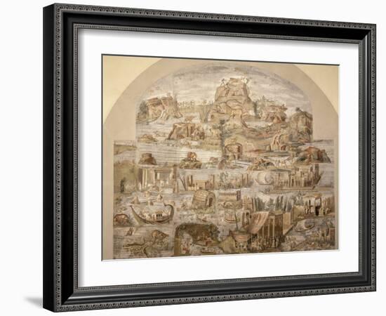 Life on River Nile, Mosaic Pavement, c. 80 BC, Roman, from Sanctuary of Fortuna, Praenesta, Italy-null-Framed Photographic Print