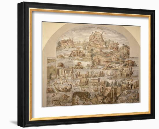 Life on River Nile, Mosaic Pavement, c. 80 BC, Roman, from Sanctuary of Fortuna, Praenesta, Italy-null-Framed Photographic Print