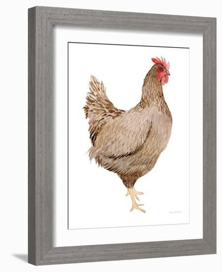 Life on the Farm Chicken Element III-Kathleen Parr McKenna-Framed Art Print