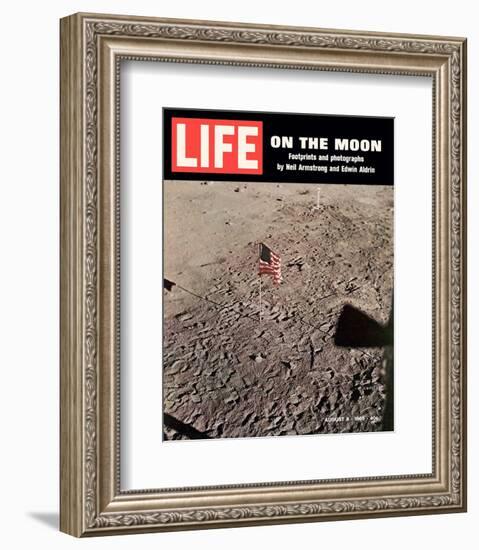 LIFE On the Moon-Footprints-null-Framed Premium Giclee Print