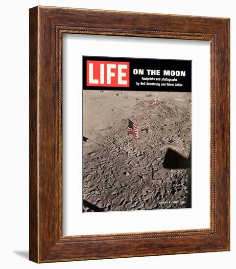 LIFE On the Moon-Footprints-null-Framed Premium Giclee Print