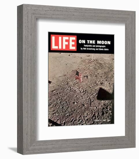 LIFE On the Moon-Footprints-null-Framed Premium Giclee Print