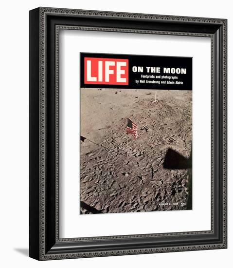 LIFE On the Moon-Footprints-null-Framed Premium Giclee Print