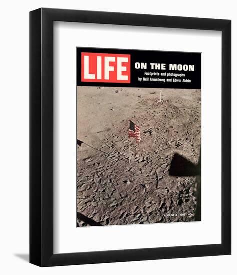 LIFE On the Moon-Footprints-null-Framed Premium Giclee Print