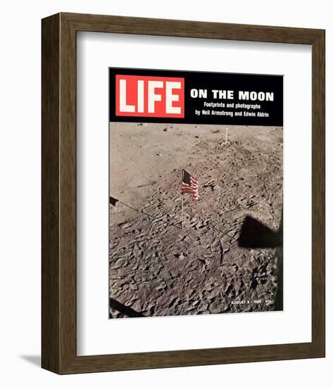 LIFE On the Moon-Footprints-null-Framed Premium Giclee Print