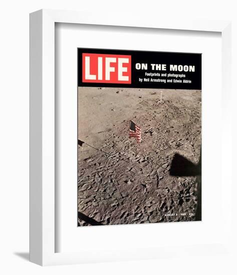 LIFE On the Moon-Footprints-null-Framed Premium Giclee Print