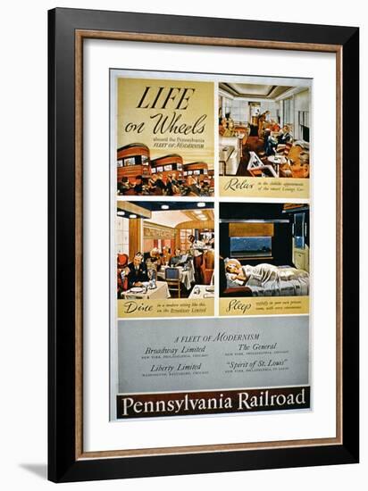 Life on Wheels', Advertisement for the Pennsylvania Railroad-null-Framed Giclee Print