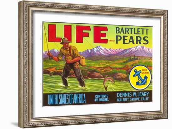 Life Pear Label-null-Framed Art Print