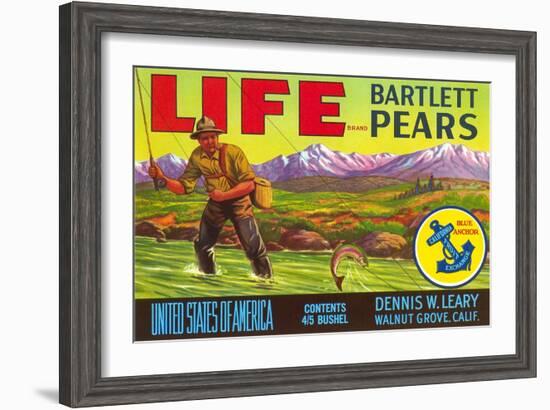 Life Pear Label-null-Framed Art Print