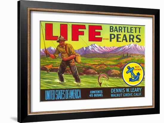 Life Pear Label-null-Framed Art Print