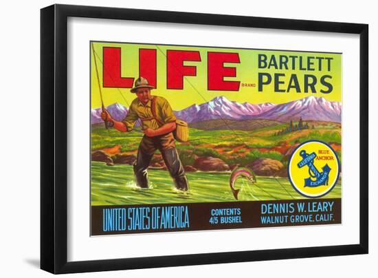 Life Pear Label-null-Framed Art Print