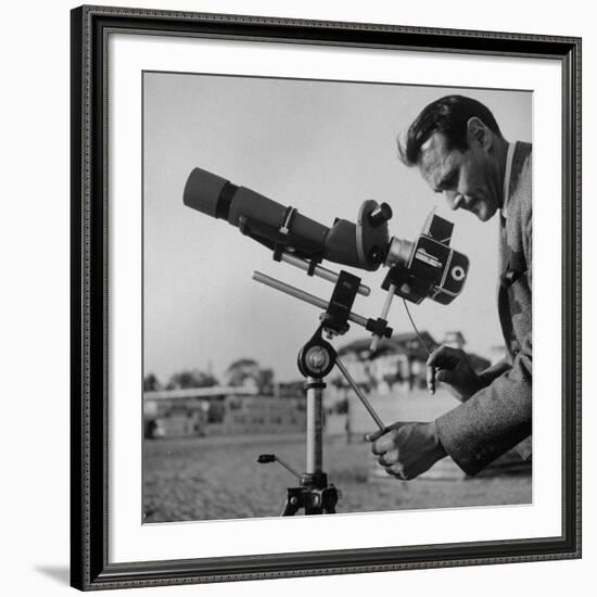 Life Photographer Ralph Crane Using a Bushnell Spacemaster Lens Attachment to Take Telephotos-Ralph Crane-Framed Premium Photographic Print